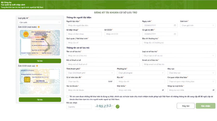 Step 1: Access the temporary residence declaration system