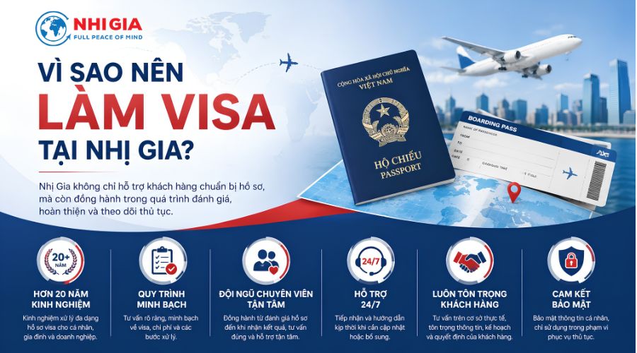 Vì sao nên làm visa tại Nhị Gia?