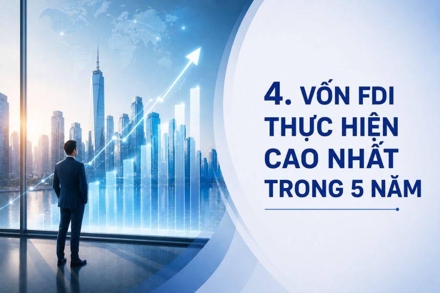 Vốn FDI thực hiện cao nhất trong 5 năm