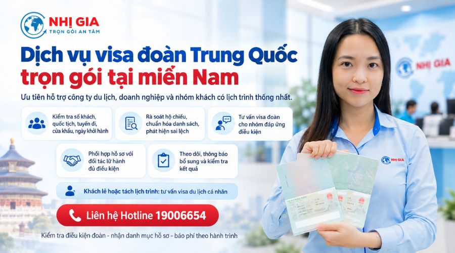 Dịch vụ visa đoàn Trung Quốc trọn gói tại miền Nam