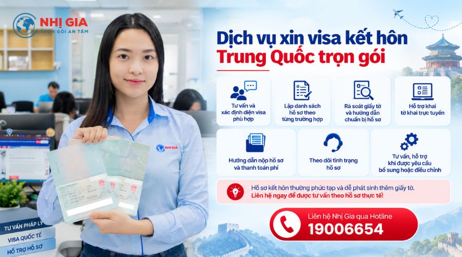 Dịch vụ xin visa kết hôn Trung Quốc trọn gói