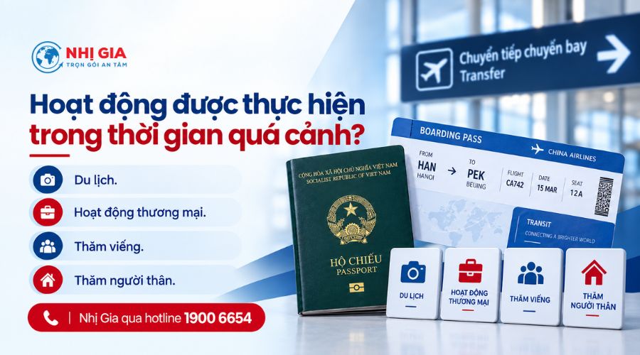 Hoạt động được thực hiện trong thời gian quá cảnh?