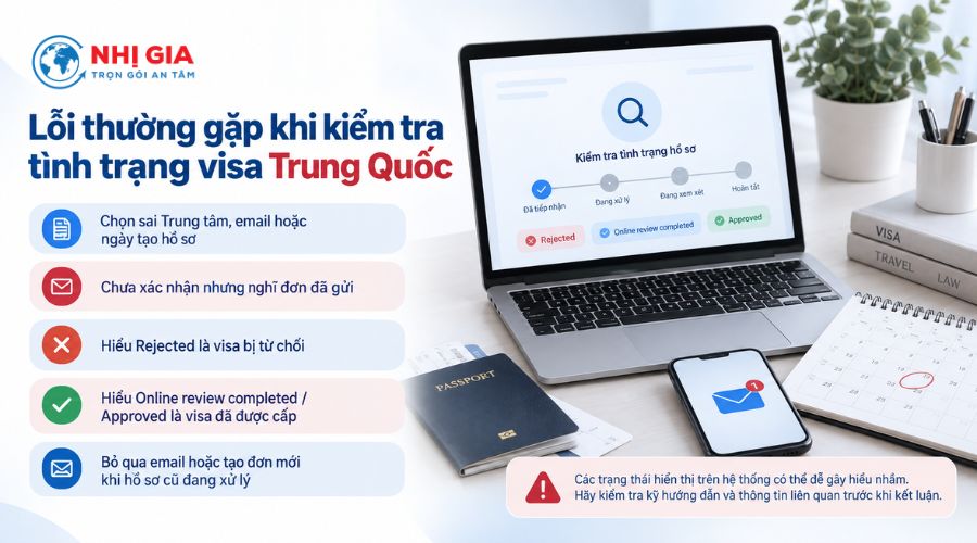 Lỗi thường gặp khi kiểm tra tình trạng visa Trung Quốc