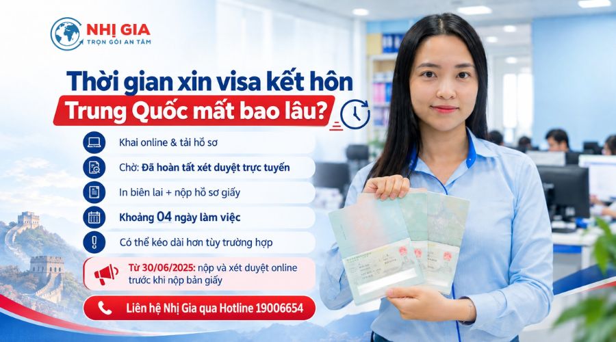 Thời gian xin visa kết hôn Trung Quốc mất bao lâu?