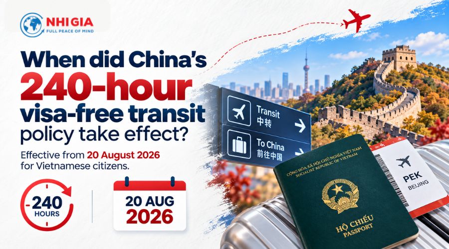 When did China’s 240-hour visa-free transit policy take effect?