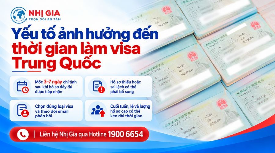 Yếu tố ảnh hưởng đến thời gian làm visa Trung Quốc