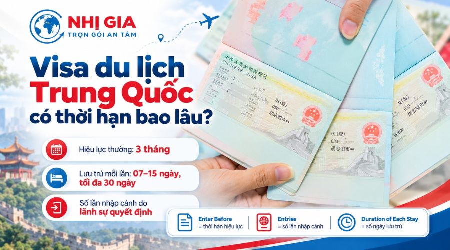 Visa du lịch Trung Quốc có thời hạn bao lâu?