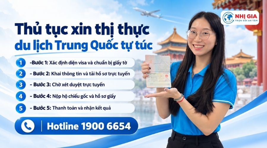 Thủ tục xin thị thực du lịch Trung Quốc tự túc
