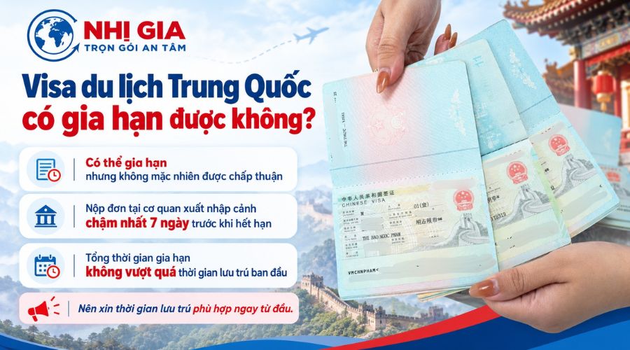 Visa du lịch Trung Quốc có gia hạn được không?